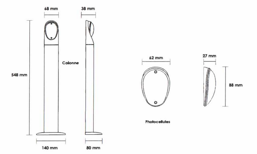 Colonnette pour photocellule Roger Technology R90